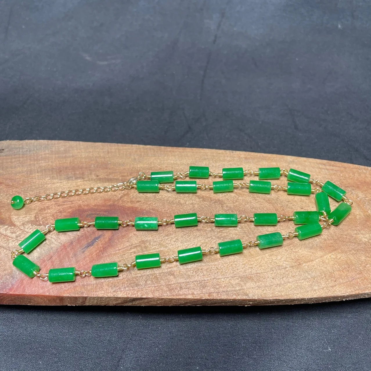 Jewelry & Watches Spółka Z Ograniczoną Odpowiedzialnością Sp Z Oo - Collar de cuentas de Jade VERDE,