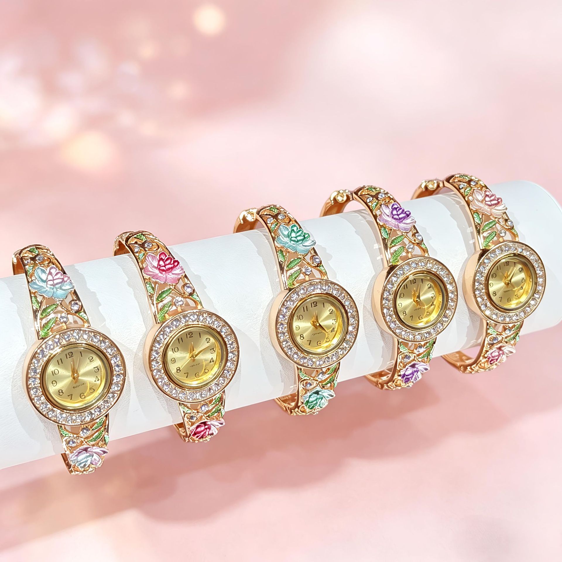 Vintage Jewelry Watches Women - Reloj de Pulsera Vintage con Flores